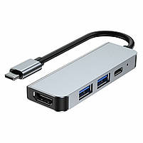 Адаптер 4в1, usb хаб для ноутбука: 4K HDMI 2x USB 3.0 5Gb/s PD (Hub-4/1), фото 10