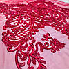 Лейс нашивний червоний, розштитий бісером 65х40 см, фото 6