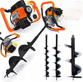 Мотобур BOXER BX-121 з 3 буровими коронками без подовжувача