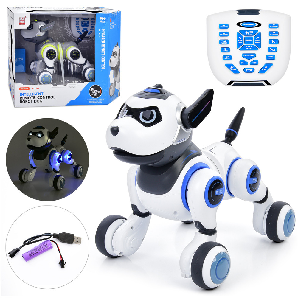 Тварина G55 дист.кер. (ІЧ), акум., собака, їздить, танцює, USB, 2 кольори, муз. (англ.), світ, кор., 43-34-24см, фото 1