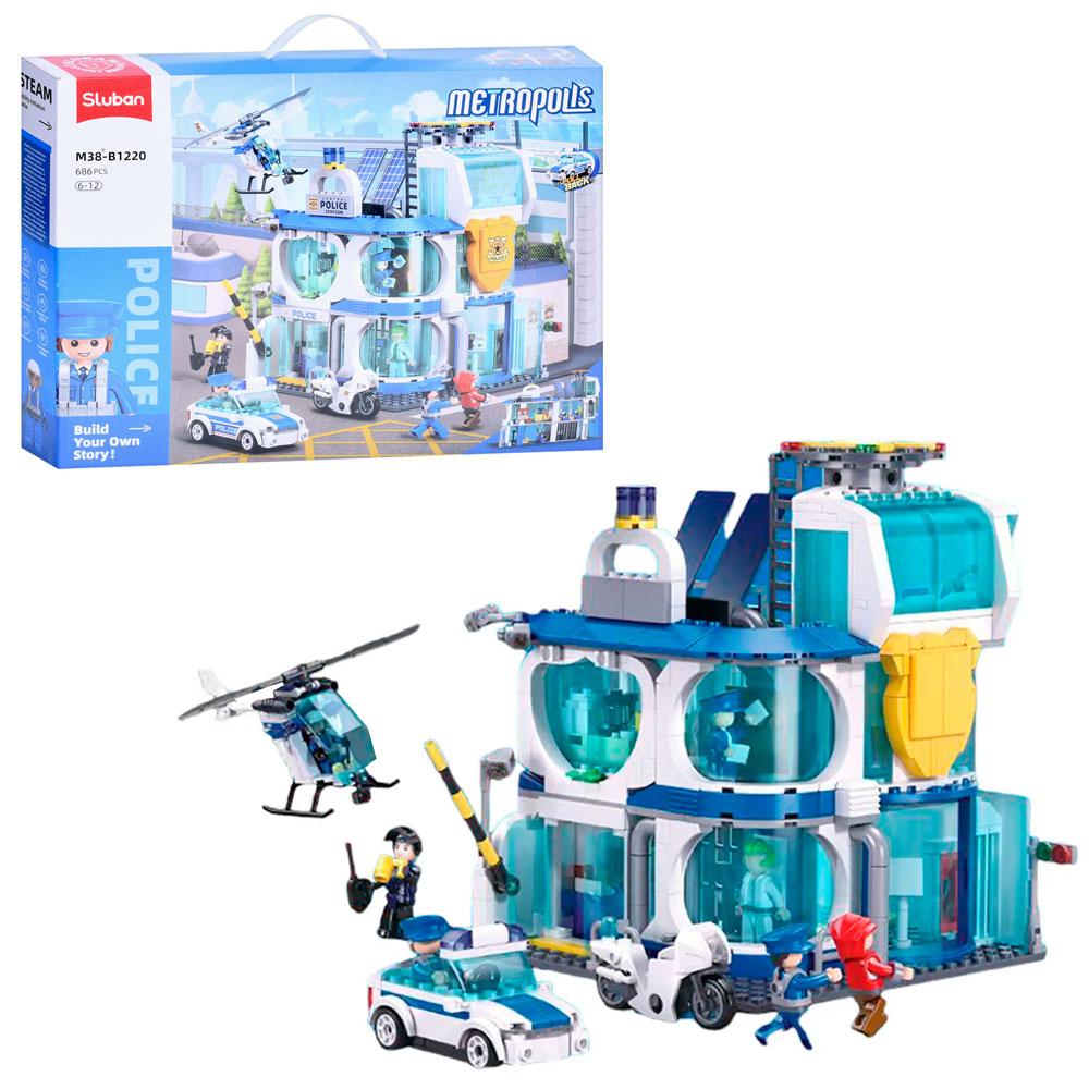 Конструктор SLUBAN M38-B1220 "Metropolis": Центральний відділ поліції, 686 дит., фото 1