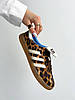 Жіночі кросівки Adidas Samba Wales Bonner Pony Leopard Адідас Самба леопард коричневі демісезон, фото 7