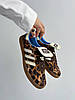 Жіночі кросівки Adidas Samba Wales Bonner Pony Leopard Адідас Самба леопард коричневі демісезон, фото 8