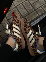 Жіночі кросівки Adidas Samba Wales Bonner Pony Leopard Адідас Самба леопард коричневі демісезон, фото 4