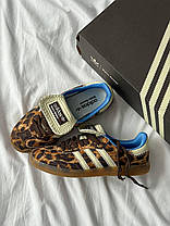 Жіночі кросівки Adidas Samba Wales Bonner Pony Leopard Адідас Самба леопард коричневі демісезон, фото 6