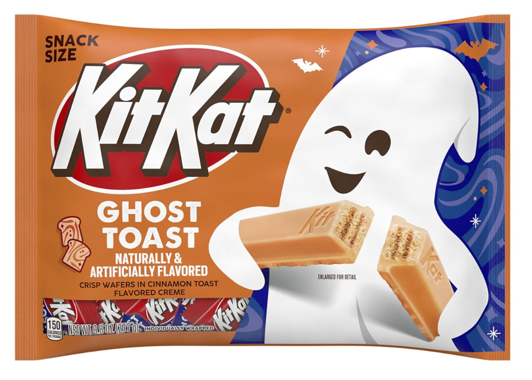 Упаковка шоколадних міні батончиків Nestle Kit Kat Halloween Ghost Toast Snack Size 278 г, фото 1