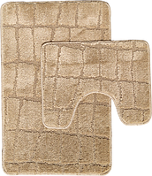 Набір килимків для ванної Vezzer Standart Латексна основа Поліпропілен 50x80+50x40 см Бежевий (VZSS4500)