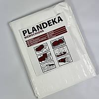 Тент маскувальний Plandeka Wzmocniona Білий 60 г/м² 5х8 м Водонепроникний білий тент Захисний тент для авто