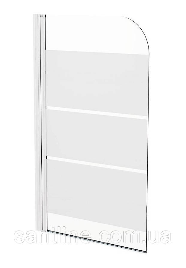 Скляна штора на ванну Insana Silva 110х140 поворотна огорожа для ванни з малюнком, фото 1