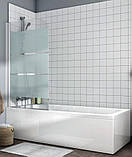 Скляна штора на ванну Insana Silva 110х140 поворотна огорожа для ванни з малюнком, фото 2