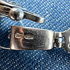 Чоловічий комплект шовковий шнурок із срібними вставками та хрест 925 проба, фото 8