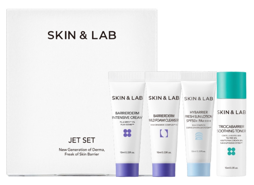 Набір мініатюр косметики для всіх типів шкіри Skin&Lab Jet Set 3*10 + 15 мл