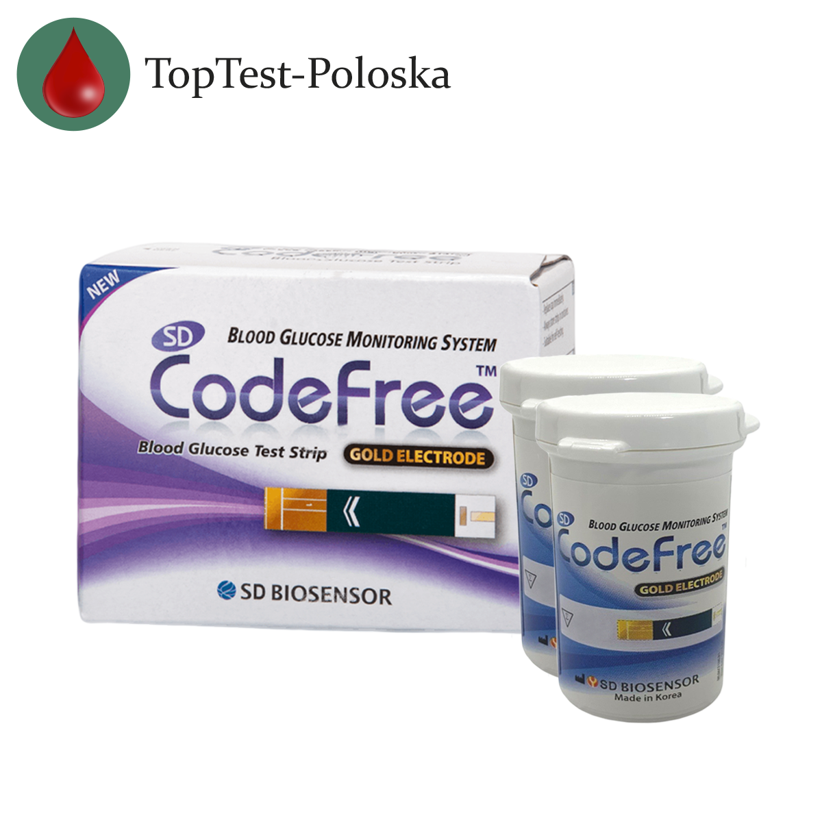 Тест-смужки SD CodeFree 50 шт. у 2 флаконі по 25 шт. в пакованні