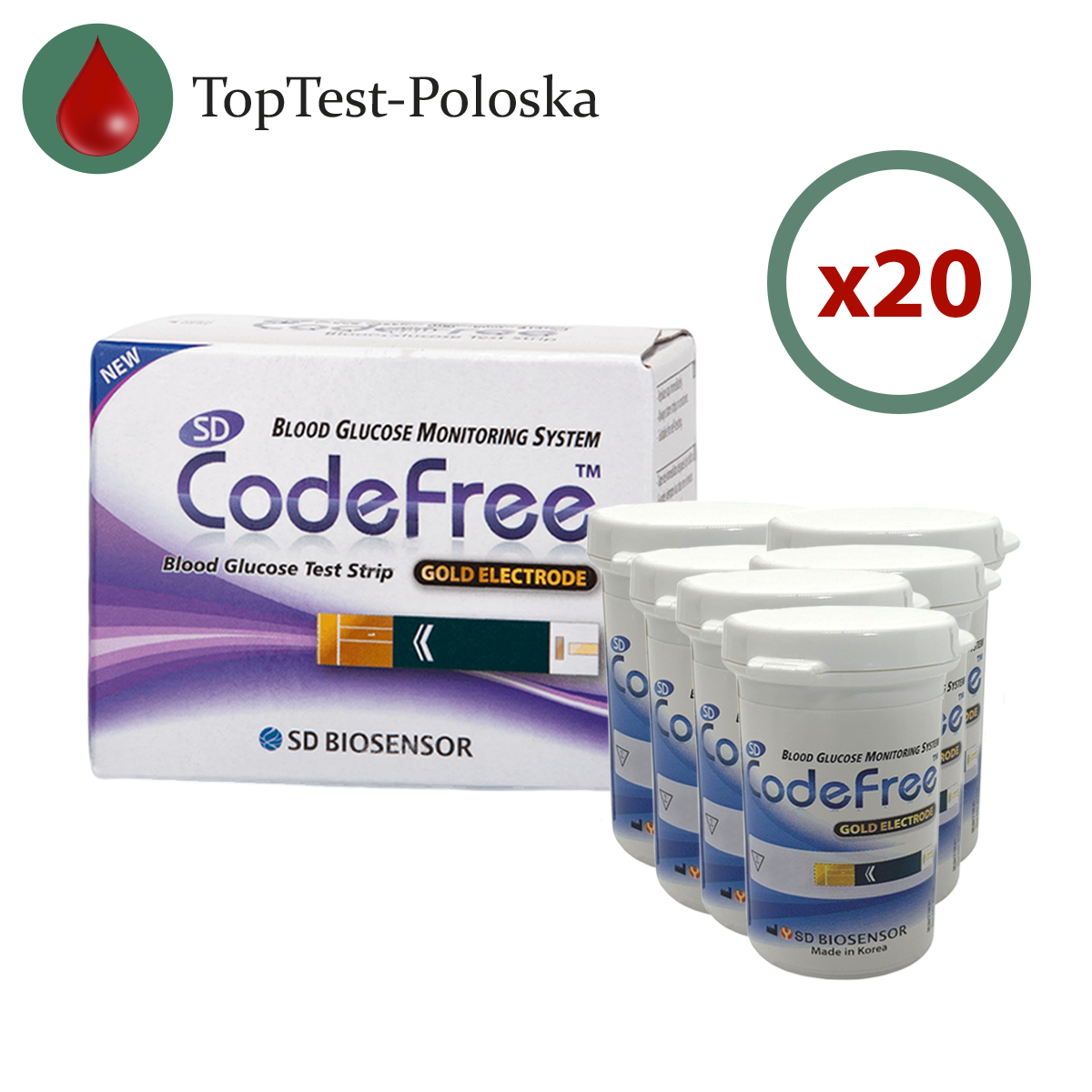 Тест-смужки SD CodeFree 1000 шт. у 40 флаконах по 25 шт. в пакованні