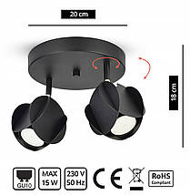 Світильник стельовий Люстра Plafon SPOT Reflector 450-EG2 GU10 LED чорний, фото 5