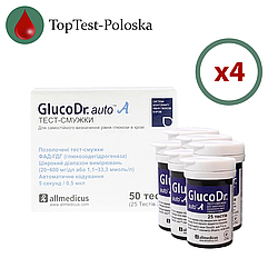 Тест смужки ГлюкоДоктор (GlucoDr) 200 шт. у 8 флаконах по 25 шт. в упаковці