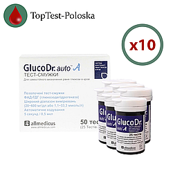 Тест смужки ГлюкоДоктор (GlucoDr) 500 шт. у 20 флаконах по 25 шт. в упаковці