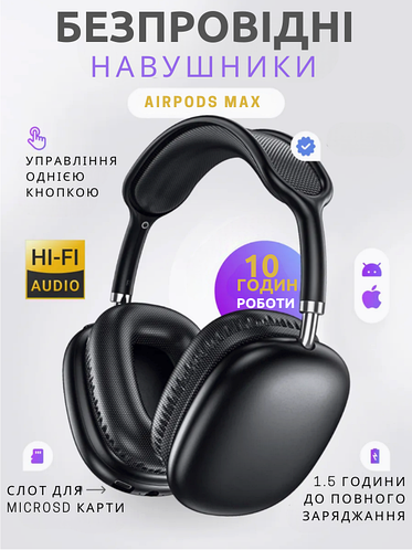 Беспроводные наушники AirPods Max Black. Беспроводные накладные ...