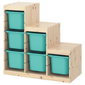 Стелаж TROFAST з контейнерами 94x44x91 cm IKEA 493.293.74