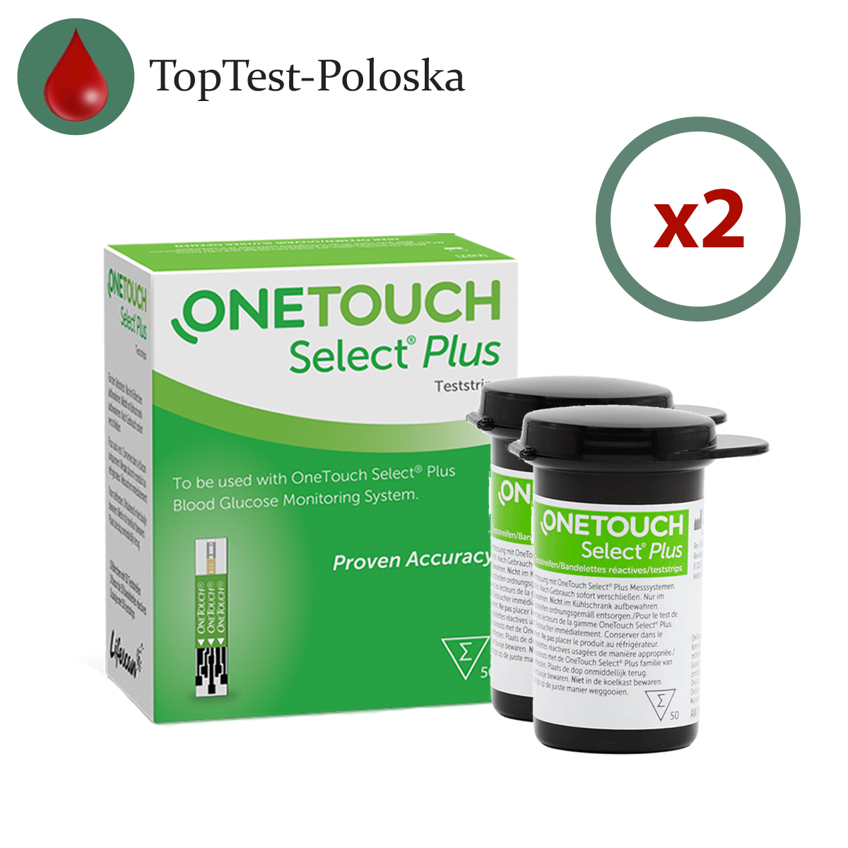 Тест-смужки Ван Тач Селект Плюс (One Touch Select Plus) 100 шт. в 2 флаконах по 50 шт в упаковці