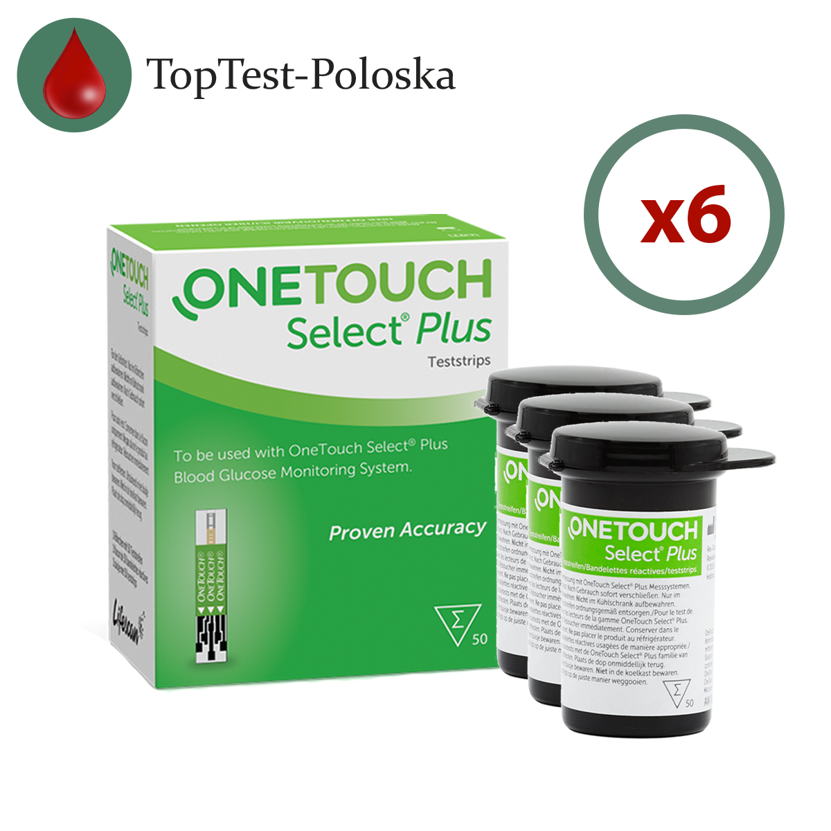 Тест-смужки Ван Тач Селект Плюс (One Touch Select Plus) 300 шт. в 6 флаконах по 50 шт в упаковці