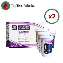 Тест-смужки Тубі Комфорт (2B Comfort) 100 шт. в 4 флаконах по 25 шт в упаковці
