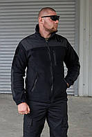 Фліска чорна поліція чоловіча флісова кофта Military national police для працівників силових структур тепла