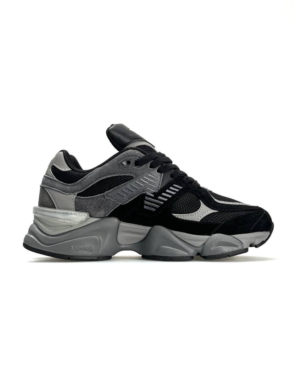 Жіночі кросівки New Balance 9060 Black Grey, кеди Санта-біленс замші текстиль водонепроникний. 36