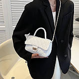Жіноча класична сумка 10363 крос-боді з ручкою біла, фото 5