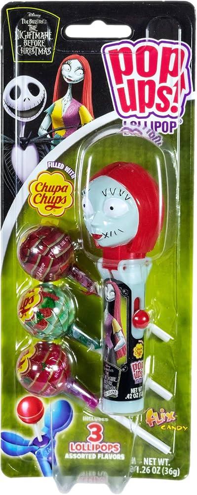 Набір Pop Ups The Nightmare Before Christmas Sally та 3 льодяники Chupa Chups 36 г, фото 1