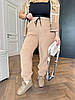 Жіночі теплі та зручні однотонні штани з кишенями, із хутра тедді, батал великі розміри, фото 10