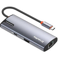 USB-хаб ColorWay USB-C 6-в-1 Type C PD 100W/USB3.0х3/HDMI 4К/RJ45 (CW-HUB02)