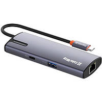 USB-хаб ColorWay USB-C 6-в-1 Type C PD 100W/USB3.0х3/USB2.0/RJ45 (CW-HUB03)