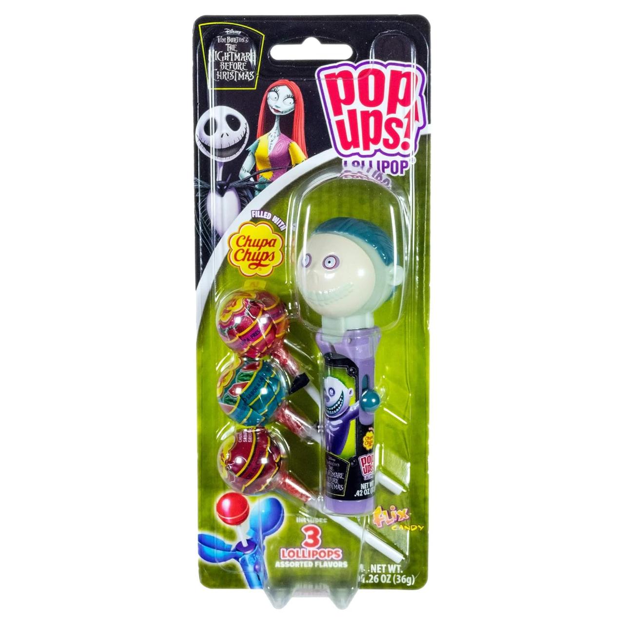 Набір Pop Ups The Nightmare Before Christmas Barrel з 3 льодяниками Chupa Chups 36 г, фото 1
