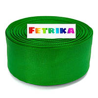 Репсова стрічка однотонна зелена 4 см