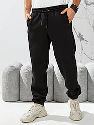 Чоловічі якісні та зручні спортивні зимові однотонні штани з начосом