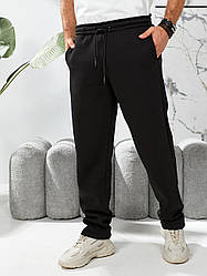 Чоловічі якісні та зручні прямі спортивні зимові однотонні штани з начосом