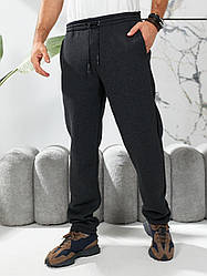 Чоловічі якісні та зручні прямі спортивні зимові однотонні штани з начосом
