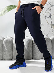 Чоловічі якісні та зручні прямі спортивні зимові однотонні штани з начосом