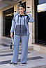 Жіночий зимовий прогулянковий костюм в спортивному стилі: кофта з капюшоном та штани палаццо, батал великі розміри, фото 5