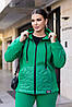 Жіночий зимовий прогулянковий костюм в спортивному стилі: кофта з капюшоном та штани палаццо, батал великі розміри, фото 3