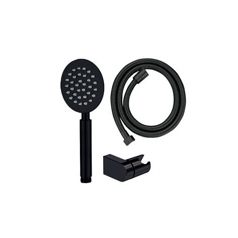 Душовий набір Mixxus Shower SET-01.SUS Black (шланг, лійка, кронштейн) з нерж. сталі (MI6158), фото 1