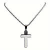 Кулон із нержавіючої сталі сріблястий із древнім хрестом і молитвою на латини на ланцюжку 5 см 60 см AurumLux301, фото 2