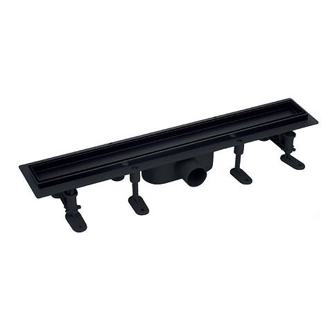 Душовий трап MIXXUS DRAIN-06-30 BLACK з пласт. основою і накладкою з неірж. сталі 70x300 мм (MI6526), фото 1