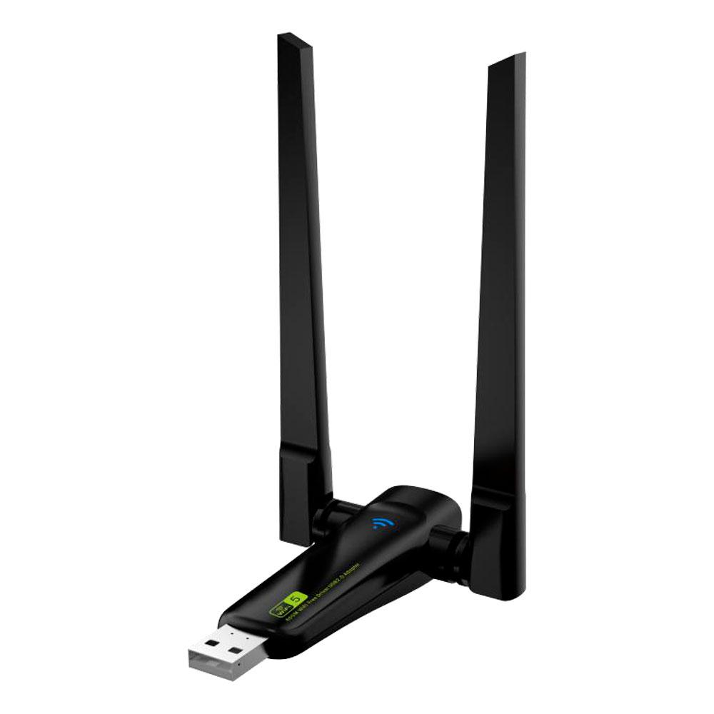 Бездротовий мережевий адаптер Wi-Fi-USB LV-UAC23D, RTL8811CU, з подвійною антеною, 802.11 a/с, 600Mbps, Box, фото 1