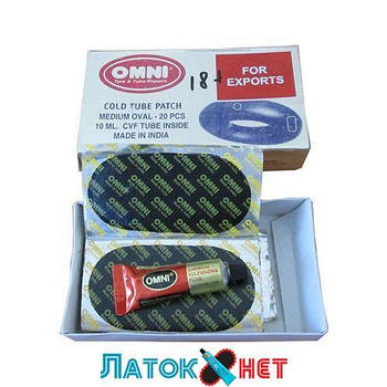 Набір камерних латок Omni овальні 100x50 мм 20 шт Medium + клей 18+