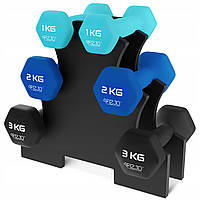 Набір гантелей вінілових 4FIZJO Classic 12 кг зі стійкою (P-5905973403238)