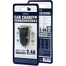 Автомобільний зарядний пристрій Proda Paul PD-C27 2 USB 2.4 A Black (PD-C27-BK), фото 4