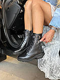 Черевики жіночі шкіряні чорні демісезонні, фото 2