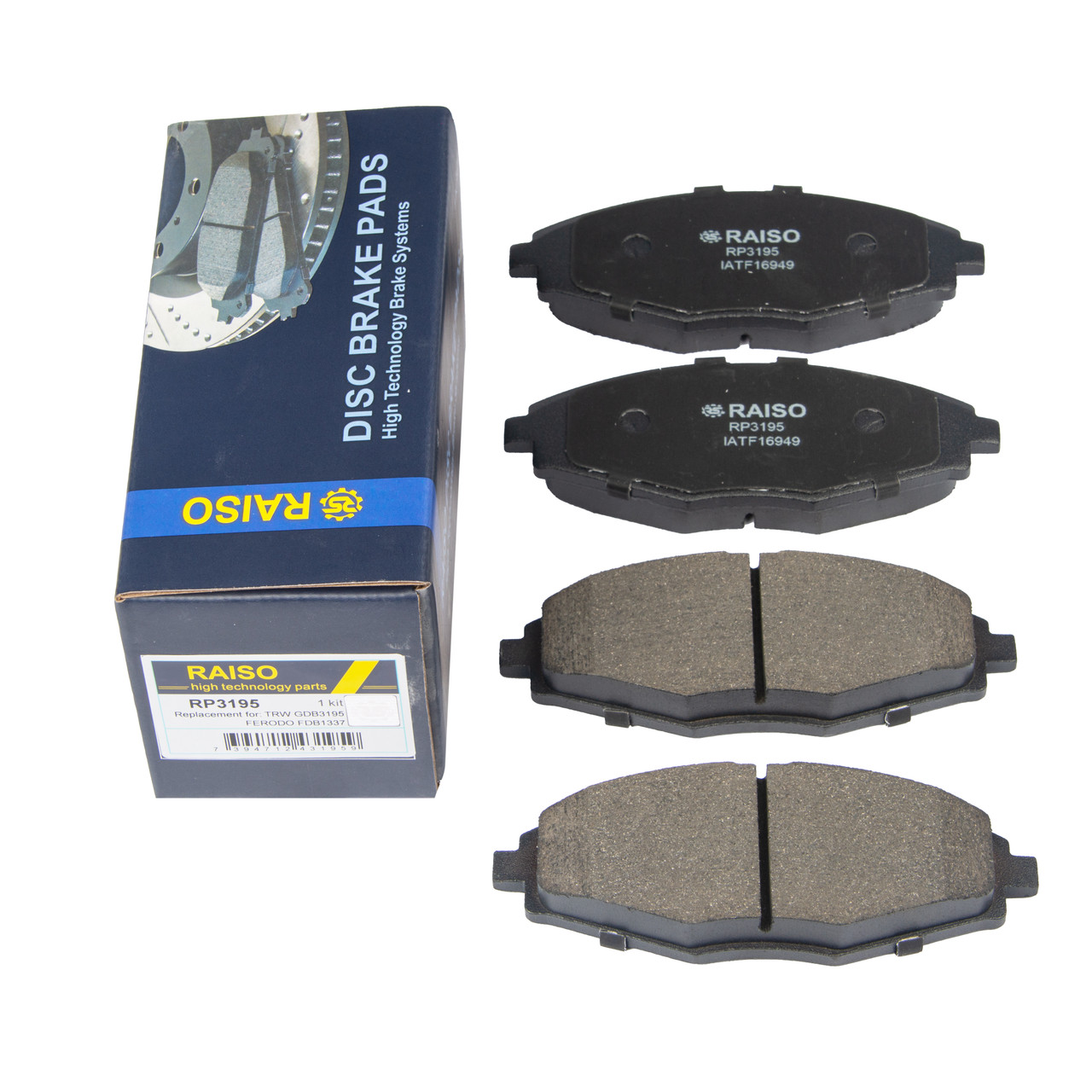 Колодки гальмівні передні Raiso(Швеція) Daewoo Matiz , Део Матіз 97- #RP3195 UAKXALN7
